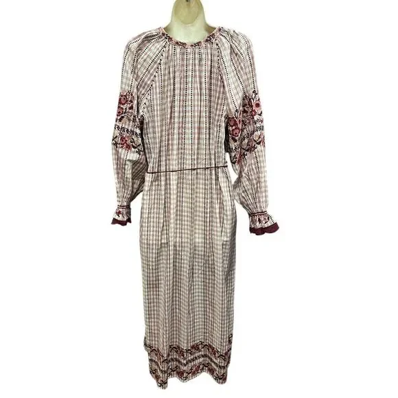 ULLA JOHNSON Filia Plaid Dress in Madras New With Tags Size 6